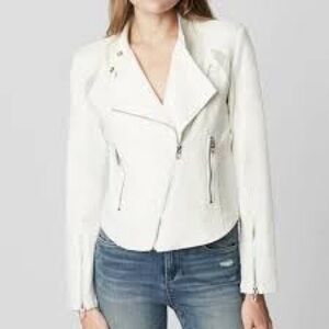 Blank NYC So Icy Moto Faux Leather Asymmetrical Full Zip Jacket NWT Size Medium